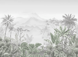 Papier peint tendance tropical vert - Muralconcept