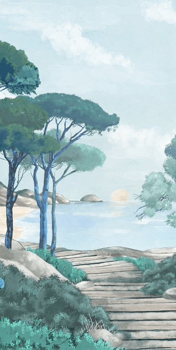 Papier peint balade dans les calanques - Muralconcept