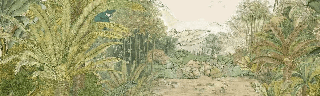 Papier peint exotique paradis vert