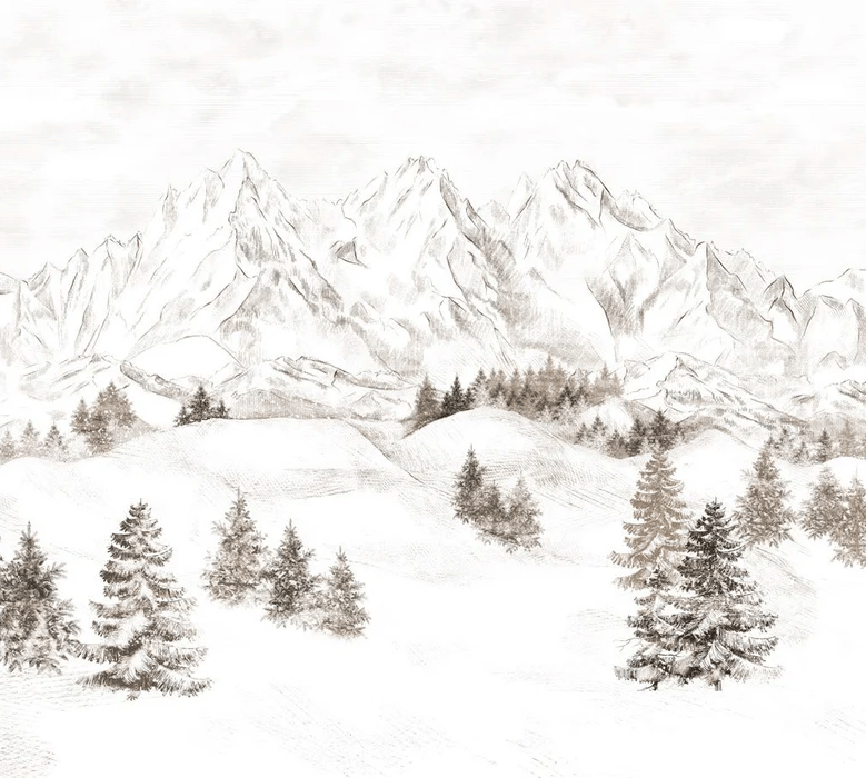Papier peint montagne massif des Alpes - Muralconcept