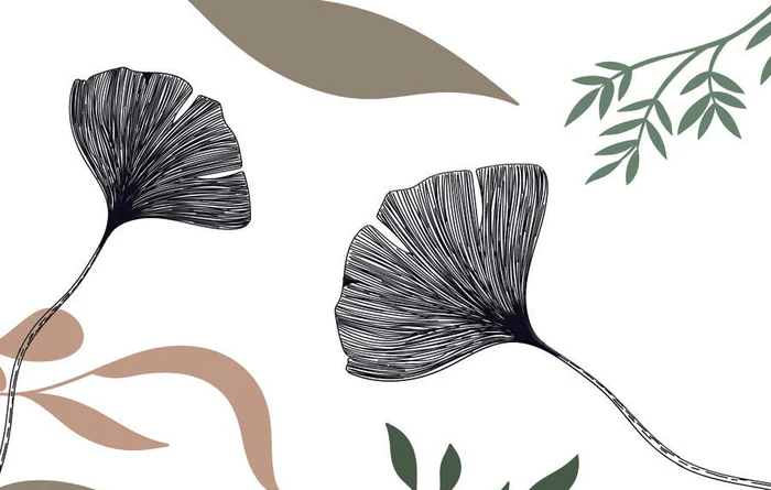 Tapete Ginkgo Blumenkünstler - Muralconcept