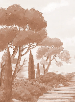 Papier peint balade dans les calanques terracotta, XXL, tendance