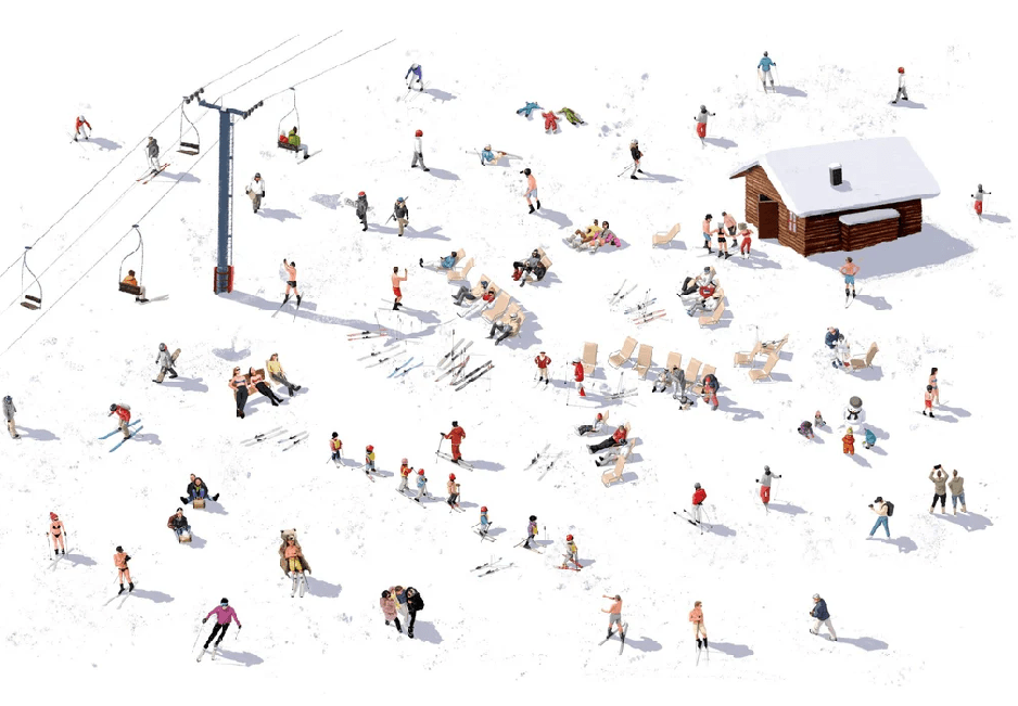 Après ski panoramic wallpaper - Muralconcept