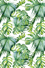 Papier peint salle de bain feuillages verts, XXL, tendance