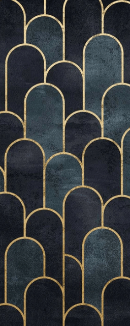 Papier peint toilette dark blue chic, XXL, tendance