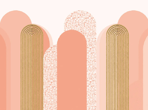 Papier peint Art déco graphique tendance rosé, XXL, tendance