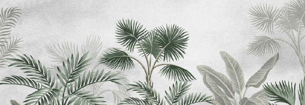 Papier peint jungle tendance arbres exotiques, XXL, tendance