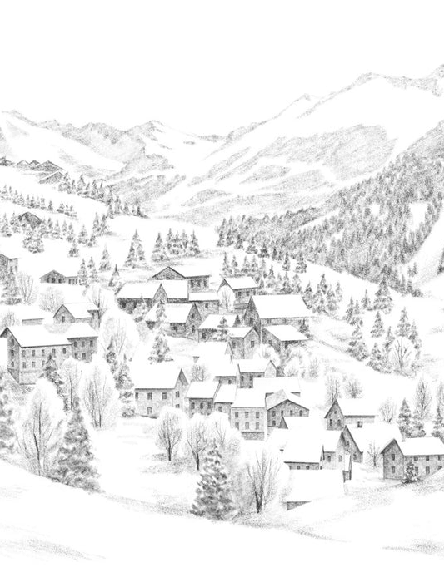 Papier peint montagne Méribel - Muralconcept