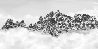 Papier peint noir et blanc toile des Cimes Mont blanc - Muralconcept