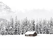 Papier peint panoramique chalet en montagne, XXL, tendance
