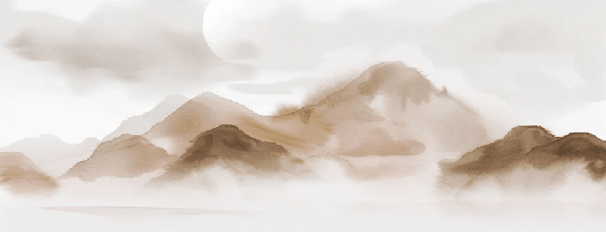 Papier peint montagnes voilées – Lueur sépia - Muralconcept