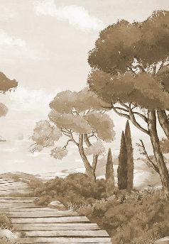 Carta da parati passeggiata nelle calanques monocromatica