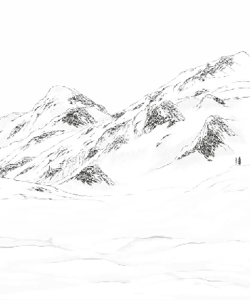 Papier peint val Isère noir et blanc - Muralconcept