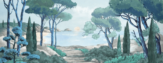 Papier peint balade dans les calanques - Muralconcept