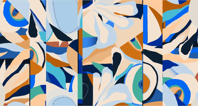 Papier peint abstrait vibrant - Muralconcept