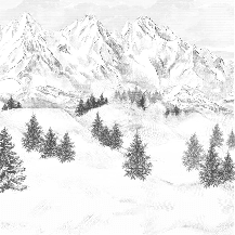 Papier peint montagne sommets de Chamonix - Muralconcept