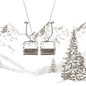 Papier peint immersion Alpine Sépia - Muralconcept
