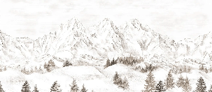 Papier peint montagne massif des Alpes - Muralconcept