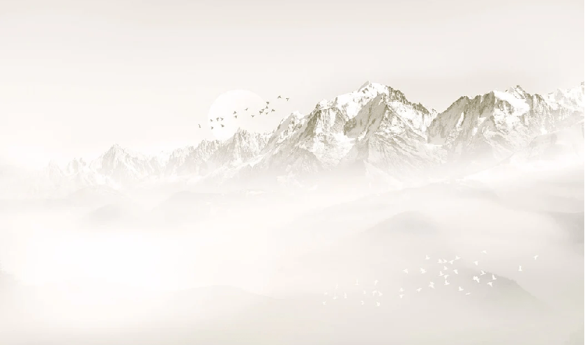 Carta da parati Mont Blanc luna e uccello