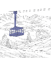 La Plagne telecabine wallpaper blue - Muralconcept