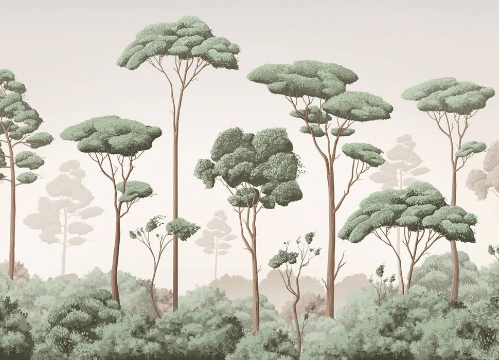 Papier peint brise légère pinède - Muralconcept