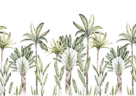 Papier peint tropical aquarelle - Muralconcept