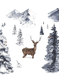 Papier peint enfant animaux dans la neige