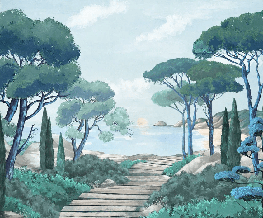 Papier peint balade dans les calanques - Muralconcept