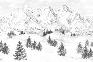Papier peint montagne sommets de Chamonix - Muralconcept