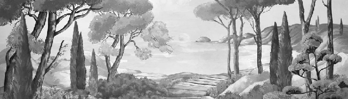 Carta da parati passeggiata nelle calanques in bianco e nero