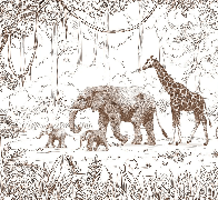 Dschungel-Tapete Kind monochrom - Muralconcept