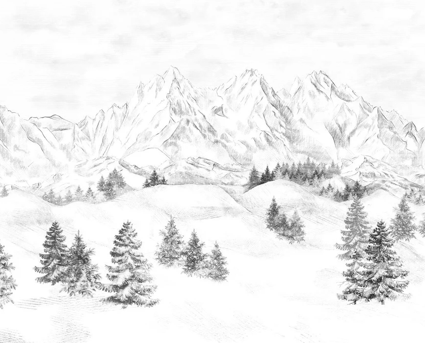 Papier peint montagne massif des Alpes - Muralconcept