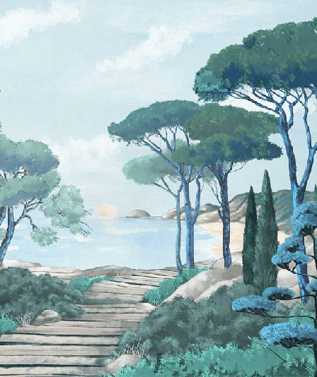 Papier peint balade dans les calanques - Muralconcept