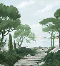 Carta da parati passeggiata nelle calanques verdi