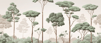 Papier peint brise légère pinède, XXL, tendance