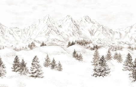 Carta da parati con montagne delle Alpi