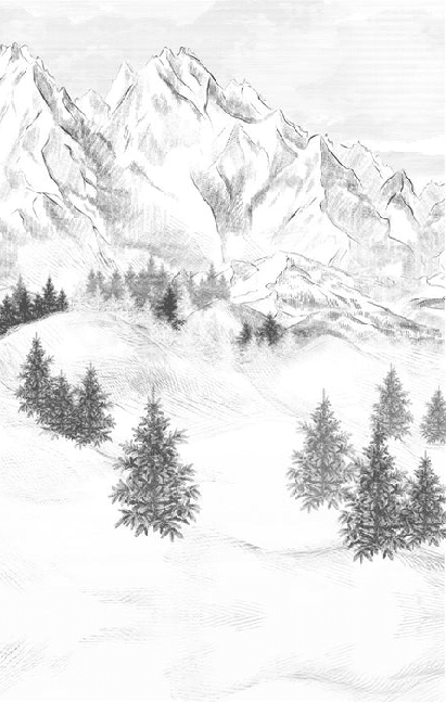 Papier peint montagne sommets de Chamonix - Muralconcept
