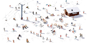 Papel pintado panorámico après ski - Muralconcept