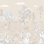 Papier peint oasis cactus tropical - Muralconcept