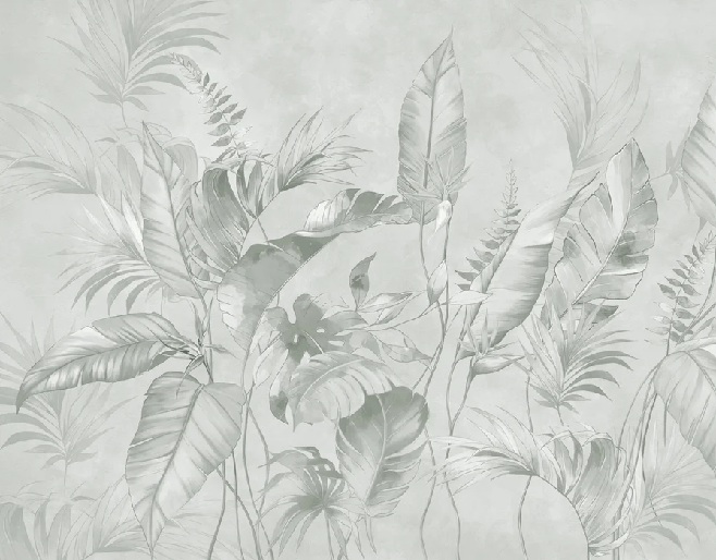 Papier peint élégante jungle sauge