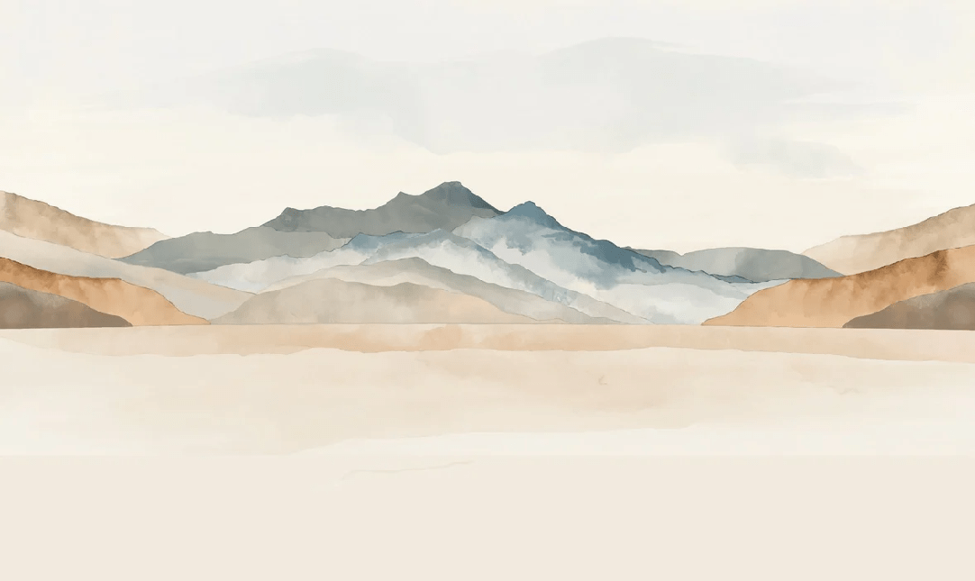 Tapete Berg im Nebel terracotta - Muralconcept