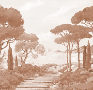 Carta da parati passeggiata nelle calanques terracotta