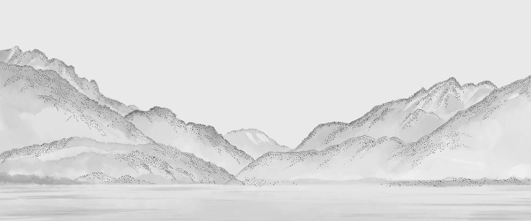 Papier peint lac Annecy noir et blanc- Relief Pointillé - Muralconcept