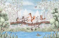 Papier peint enfant - Aventure animale - Muralconcept