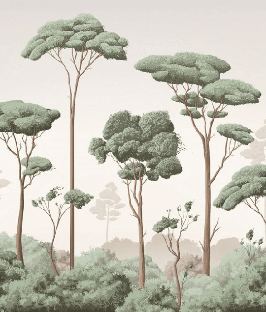 Papier peint brise légère pinède - Muralconcept