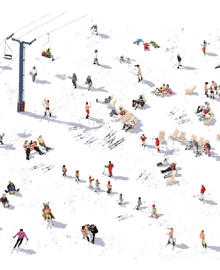 Papier peint panoramique après ski - Muralconcept