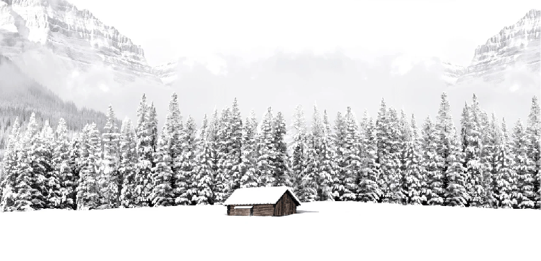 Papier peint panoramique chalet en montagne, XXL, tendance