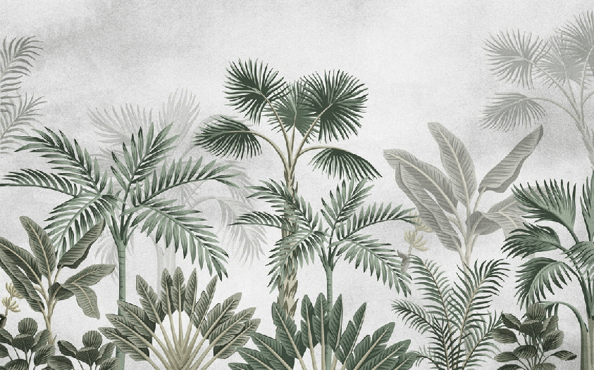 Papier peint jungle tendance arbres exotiques