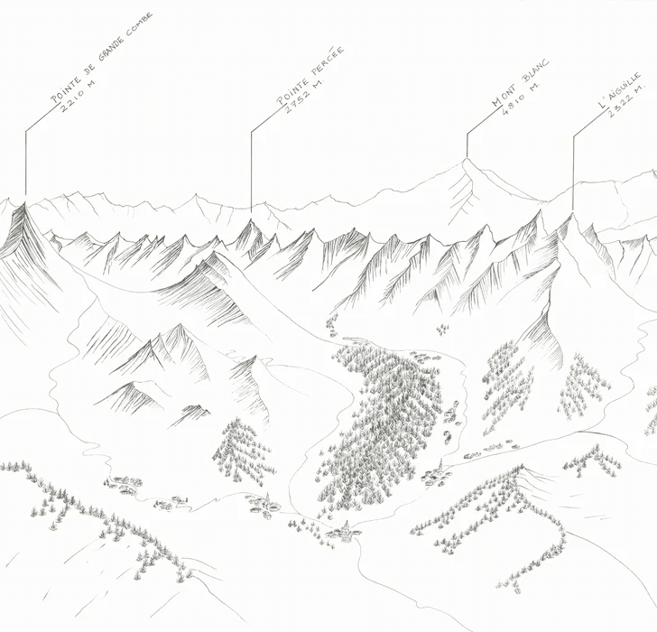 Papier peint montagne – La Clusaz et ses sommets - Muralconcept