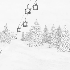 Papier peint télécabine bleuet - Muralconcept